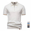 Aiopeson Men's Sport Zipper Polo Shirt - Solid Color Athletic