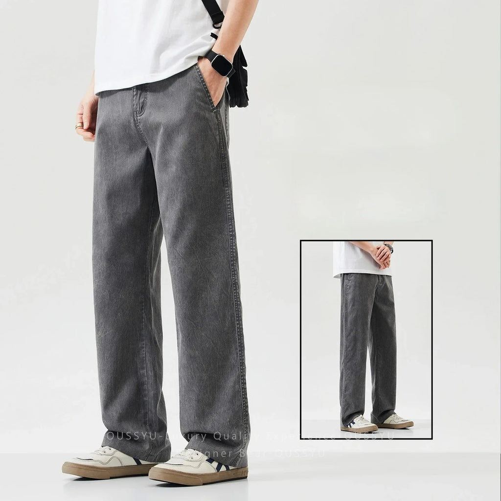 Men's Summer Lyocell Loose Straight Leg Pants