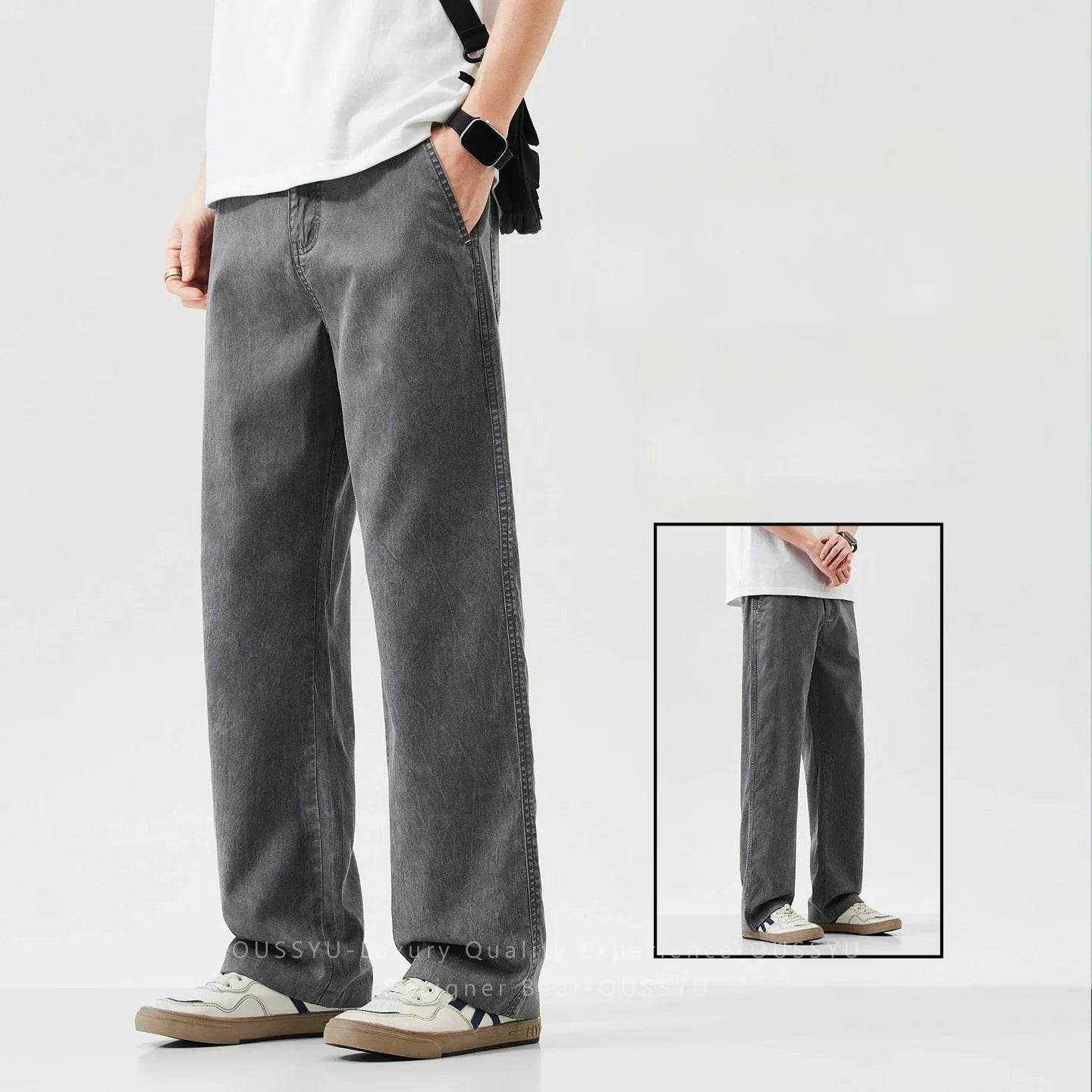 Men's Summer Lyocell Loose Straight Leg Pants