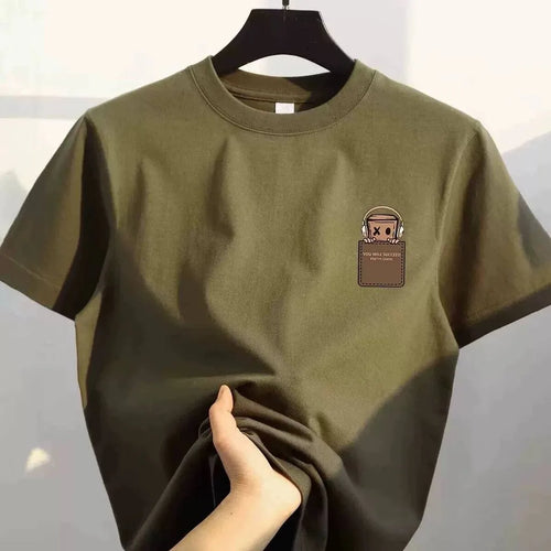 American Vintage Style Print Cotton Men's T-Shirt