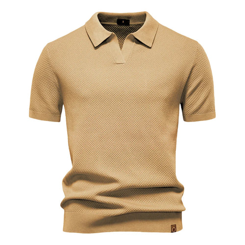 Men's Solid Color Golf Polo Shirt - Collared Summer Top