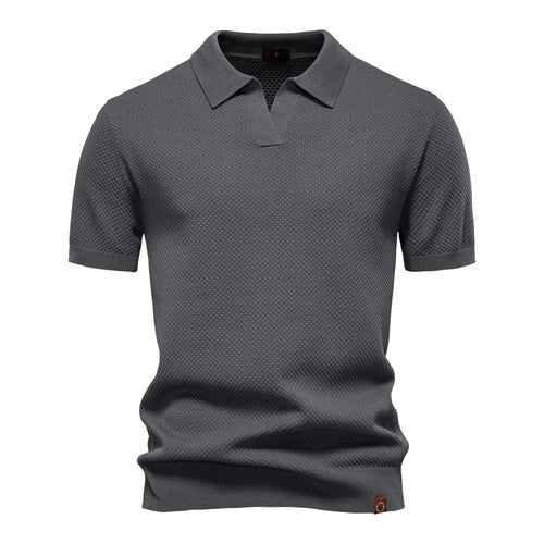 Men's Solid Color Golf Polo Shirt - Collared Summer Top