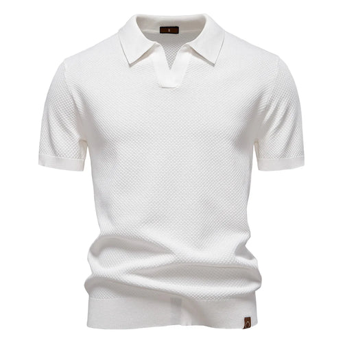 Men's Solid Color Golf Polo Shirt - Collared Summer Top
