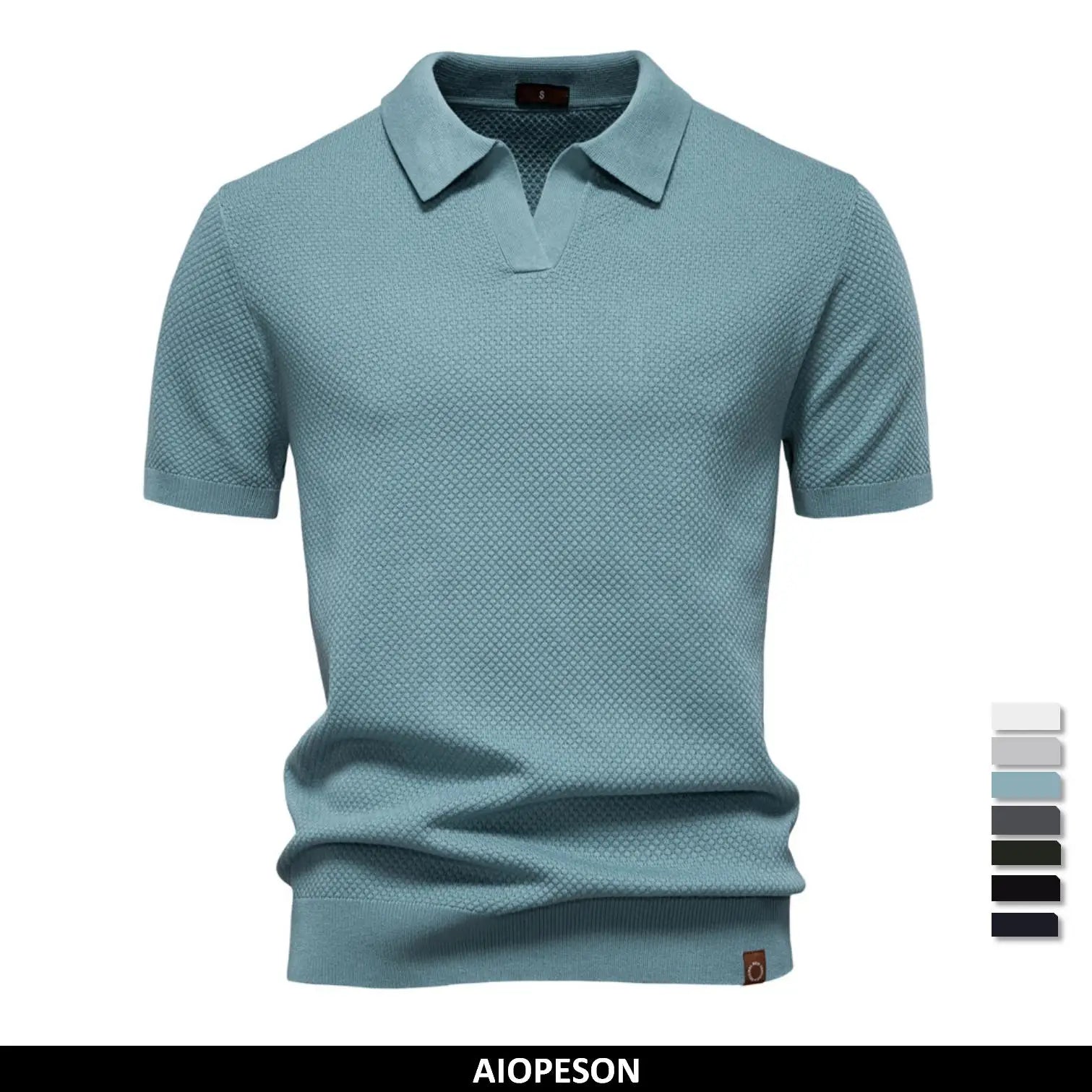 Men's Solid Color Golf Polo Shirt - Collared Summer Top