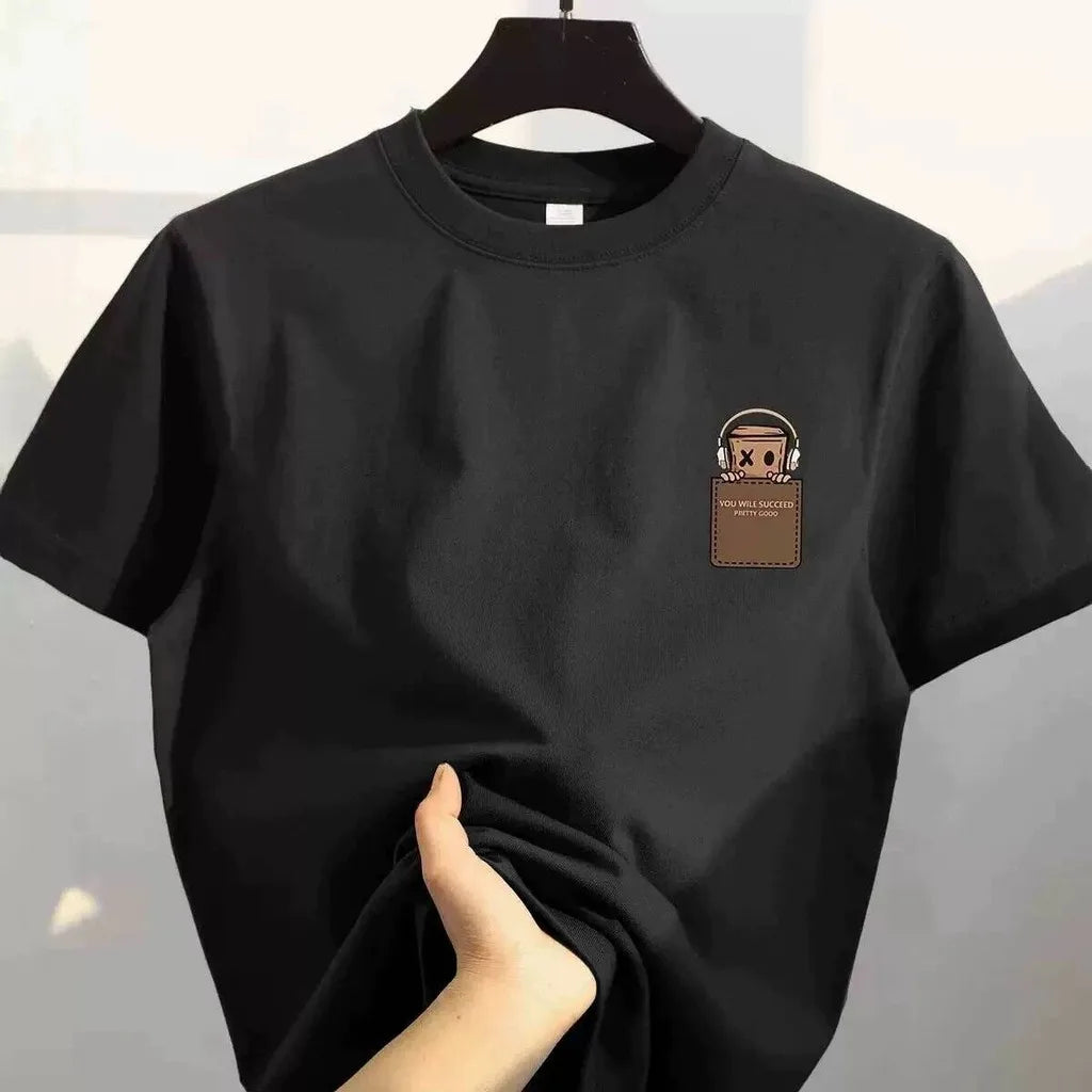 American Vintage Style Print Cotton Men's T-Shirt