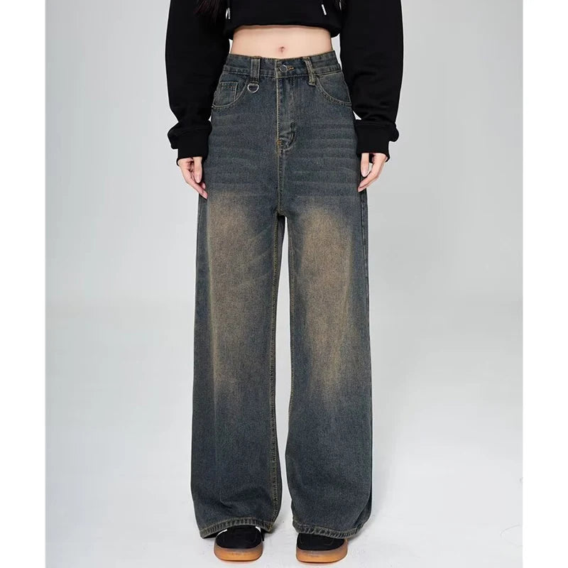Men's Baggy Jeans - Vintage American Style Wide Leg Straight Denim