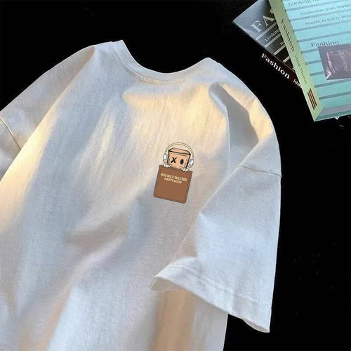American Vintage Style Print Cotton Men's T-Shirt