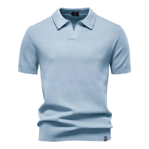 Men's Solid Color Golf Polo Shirt - Collared Summer Top