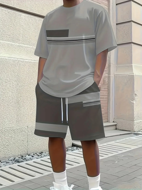 Men's Short-Sleeved Casual Suit - Breathable Summer Set