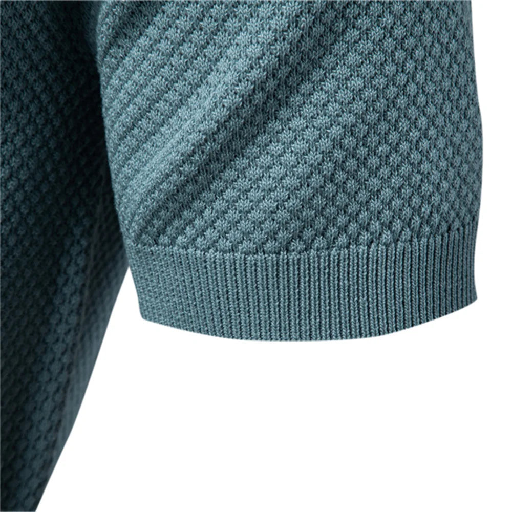 Men's Solid Color Golf Polo Shirt - Collared Summer Top