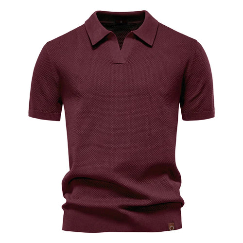 Men's Solid Color Golf Polo Shirt - Collared Summer Top