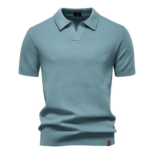 Men's Solid Color Golf Polo Shirt - Collared Summer Top