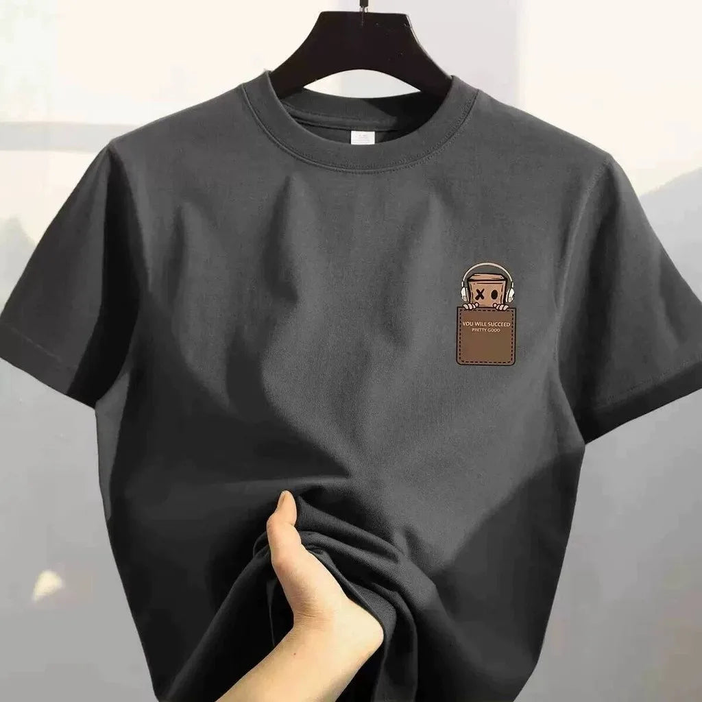 American Vintage Style Print Cotton Men's T-Shirt