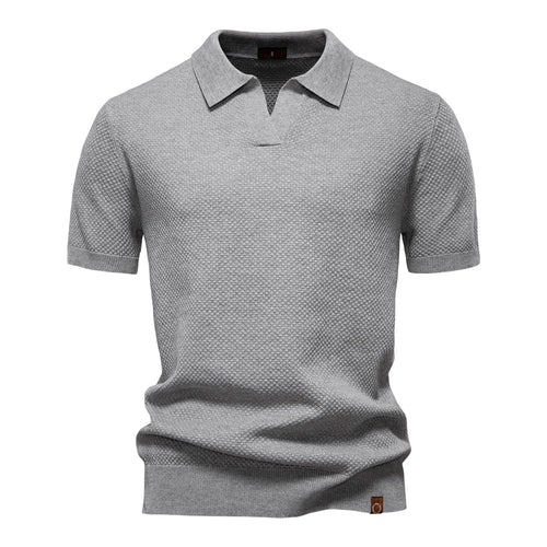 Men's Solid Color Golf Polo Shirt - Collared Summer Top