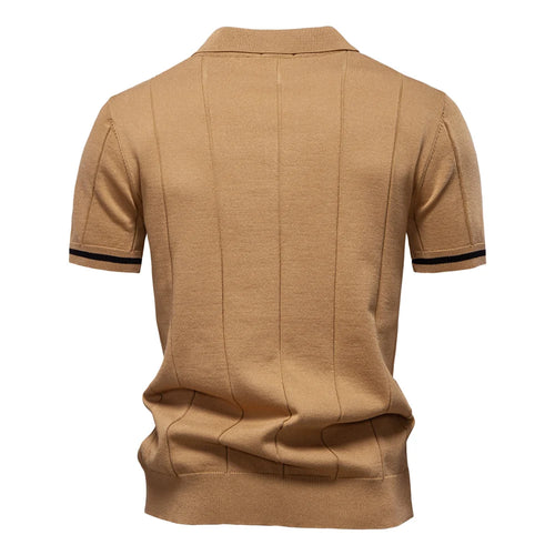 Aiopeson Men's Sport Zipper Polo Shirt - Solid Color Athletic