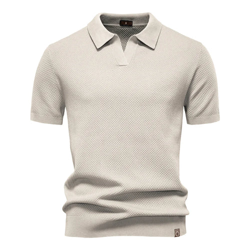Men's Solid Color Golf Polo Shirt - Collared Summer Top